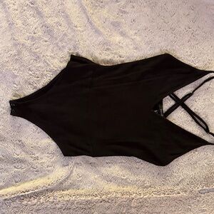 Forever 21 Black Ribbed Sleeveless Bodysuit